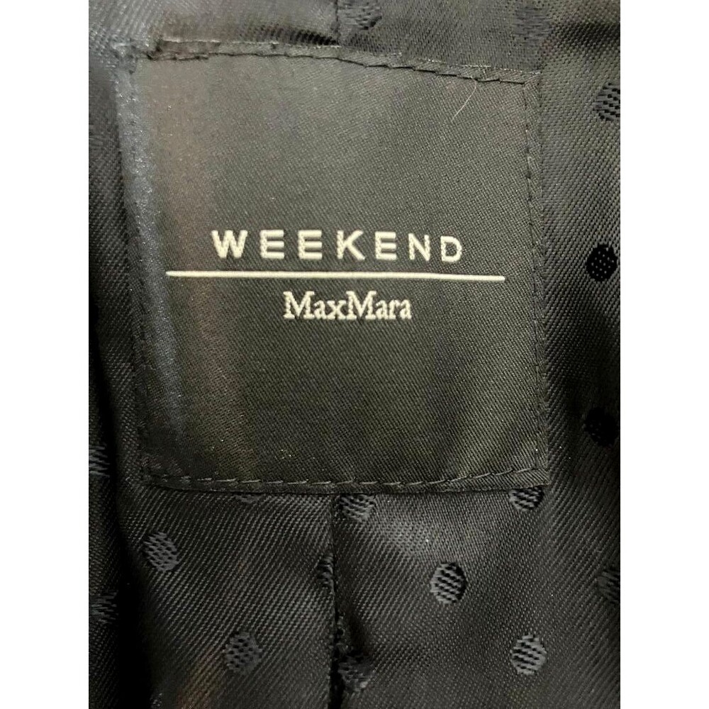 Max Mara Weekend Black Virgin Wool Coat Women's 10 Double Breast Peacoat Ukraine - Picture 7 of 14